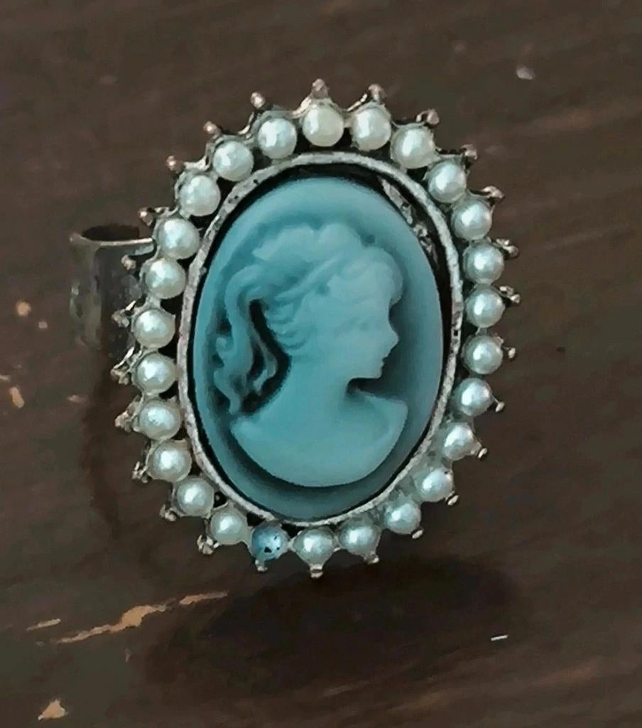 Ring - Barok - baroque - Gothic - Goth, Sieraden, Tassen en Uiterlijk, Ringen, Ophalen of Verzenden, Zo goed als nieuw, Zilver