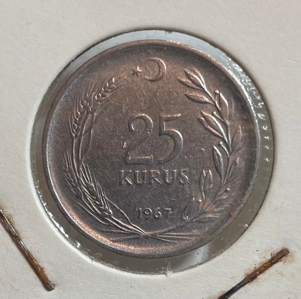 25 kurus Turkije 1967, Ophalen of Verzenden, Overige landen