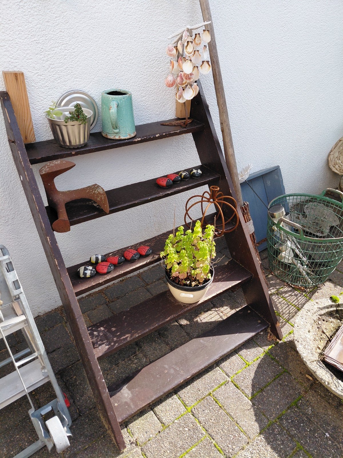 etagere van oude keldertrap ( zonder accessoires), Tuin en Terras, Ophalen, Gebruikt, Hout, Overige typen