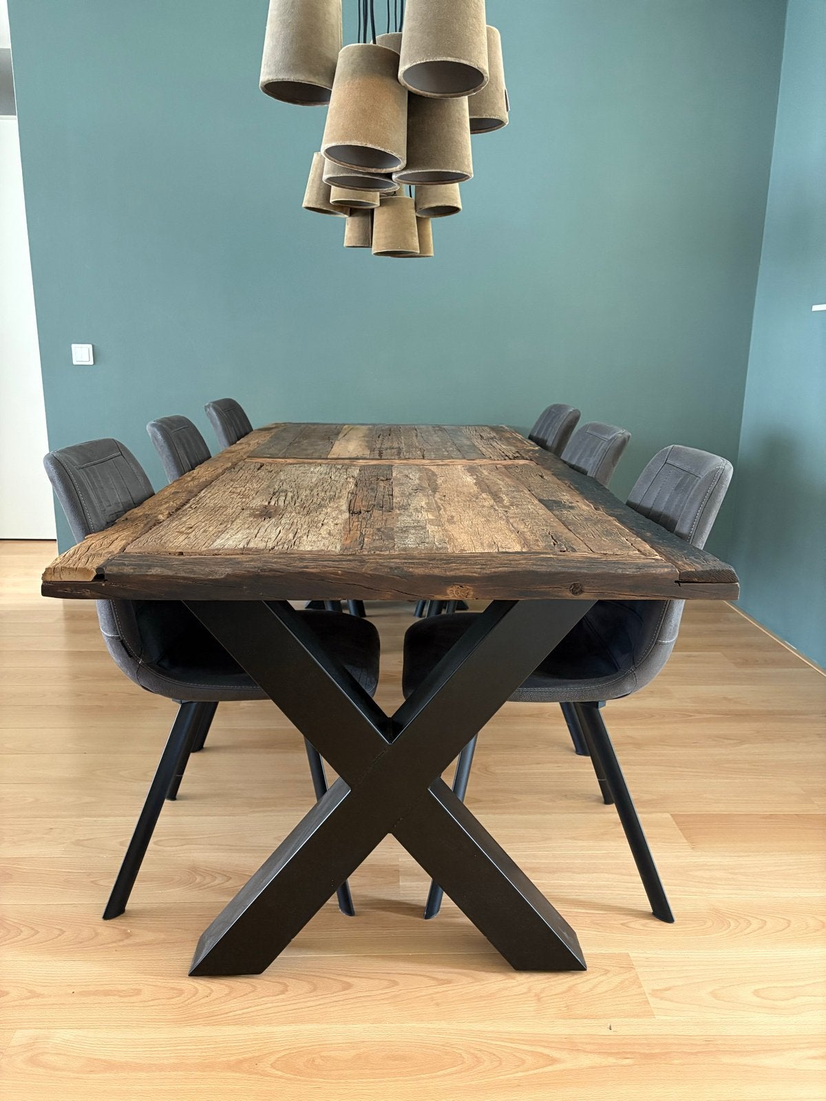 Eettafel sleeperwood 240x100cm met X-poot, Huis en Inrichting, Ophalen, Eikenhout, 200 cm of meer, 50 tot 100 cm