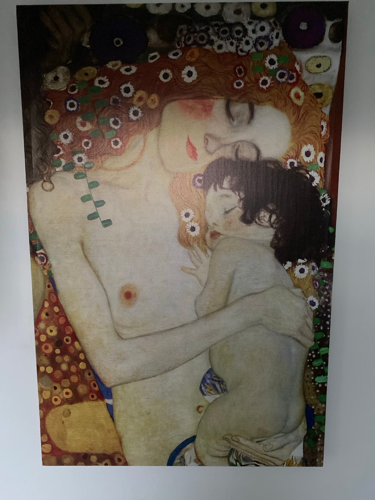 Gustav Klimt - De Drie Tijdperken van de Vrouw (Reproductie), Antiek en Kunst, Overige stijlen, Doek, Portret of Personen, Ophalen of Verzenden