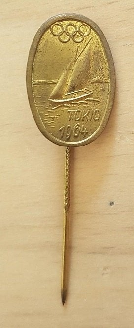 Speldje Sport - Olympische spelen Tokio 1964 - Zeilen, Verzamelen, Ophalen of Verzenden, Gebruikt, Sport, Speldje of Pin