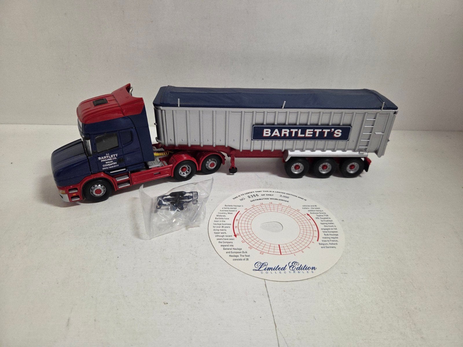 Corgi Scania T Topline bulkkipper Bartlett Haulage, Corgi, ., Ophalen of Verzenden, Zo goed als nieuw