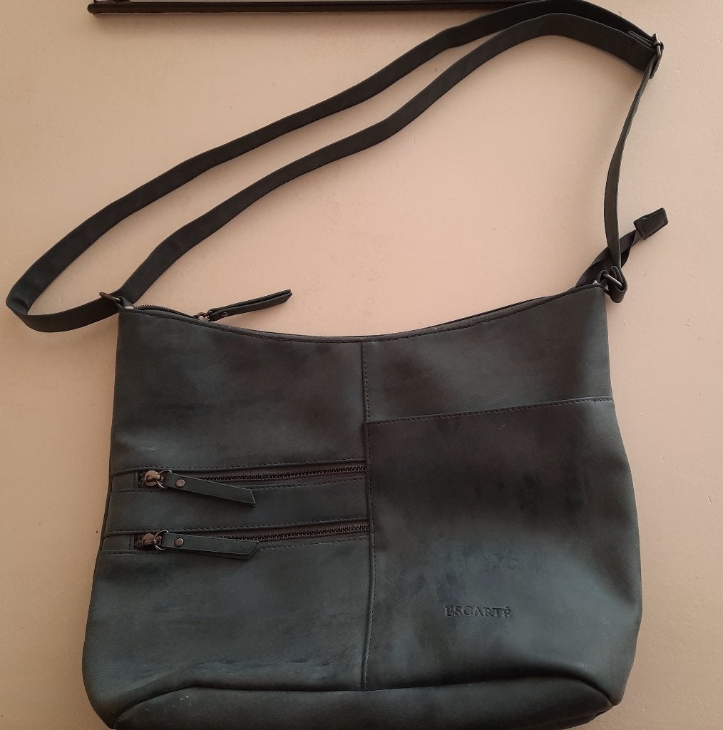 te koop grijze dames handtas merk escarte, Ophalen of Verzenden, Zo goed als nieuw, Grijs, Handtas