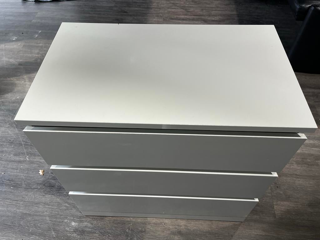 IKEA Malm ladekast wit - 3 lades (80x78 cm), Huis en Inrichting, Kasten | Ladekasten, Ophalen, Gebruikt, 50 tot 100 cm, 3 of 4 laden