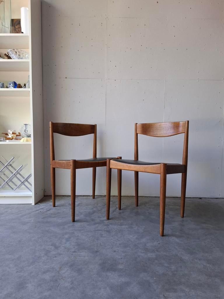 Vintage stoel Deens design retro teakhout, Huis en Inrichting, Stoelen, Gebruikt, Twee, X, Ophalen