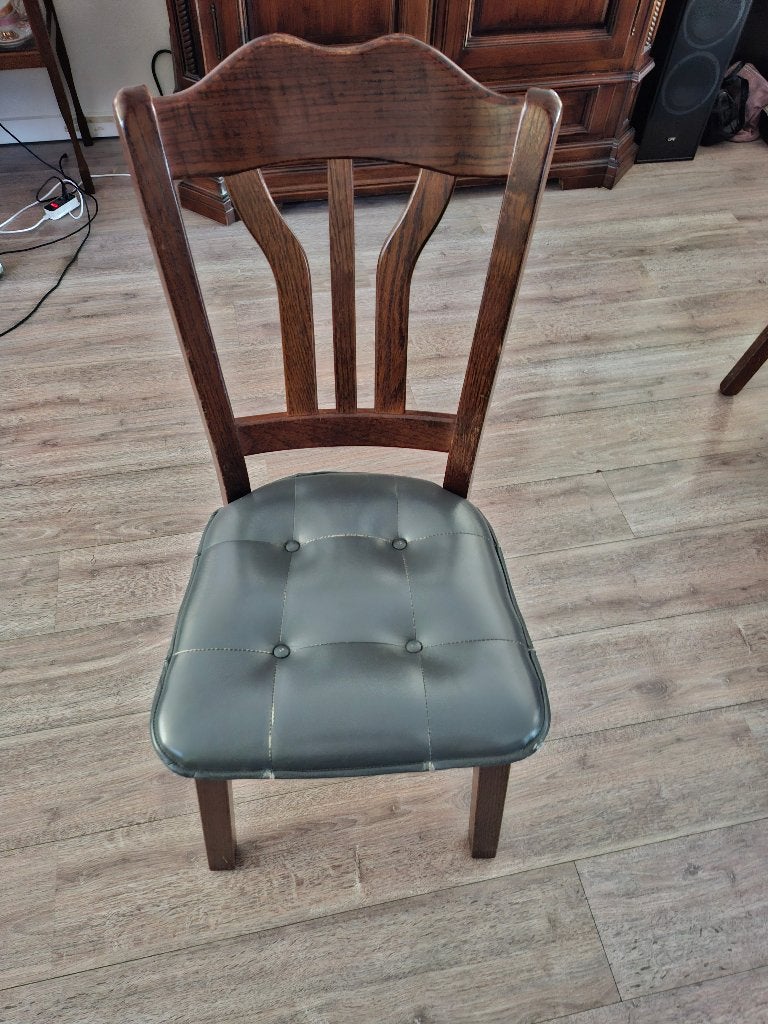 stoelen eiken met grijze kussens, Huis en Inrichting, Stoelen, Ophalen, Gebruikt, Eiken, Vier