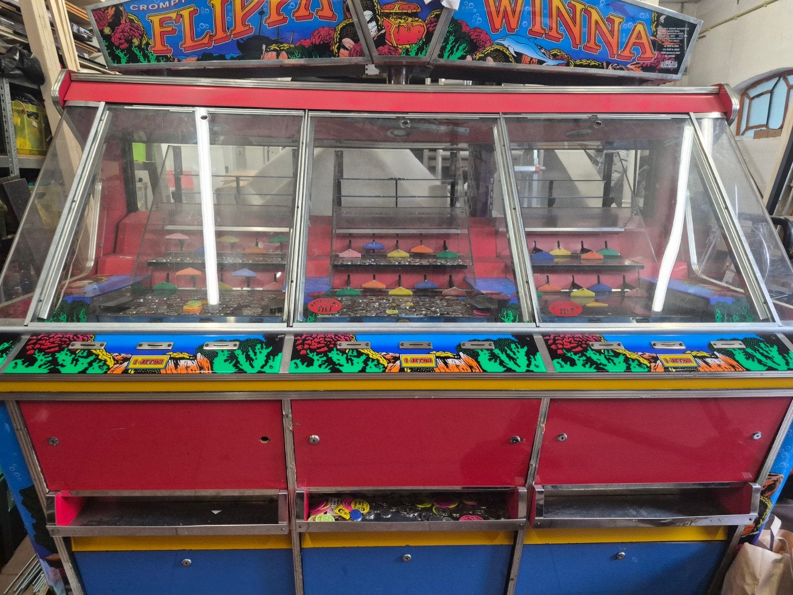 Vintage Flipper Winna Coin Pusher Arcade Machine, Overige munten, Ophalen, Gebruikt