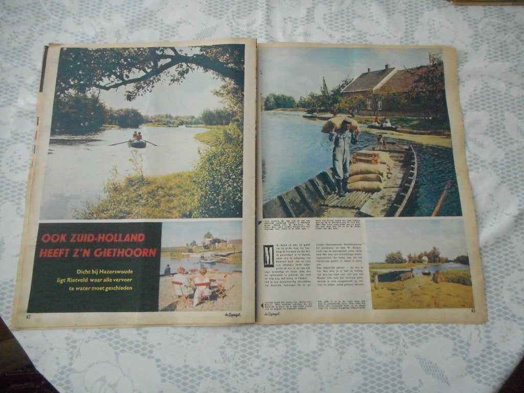 Rietveld. Hazerswoude. Lijkt op Giethoorn. 1960., Ophalen of Verzenden, 1960 tot 1980, Nederland, Knipsel(s)