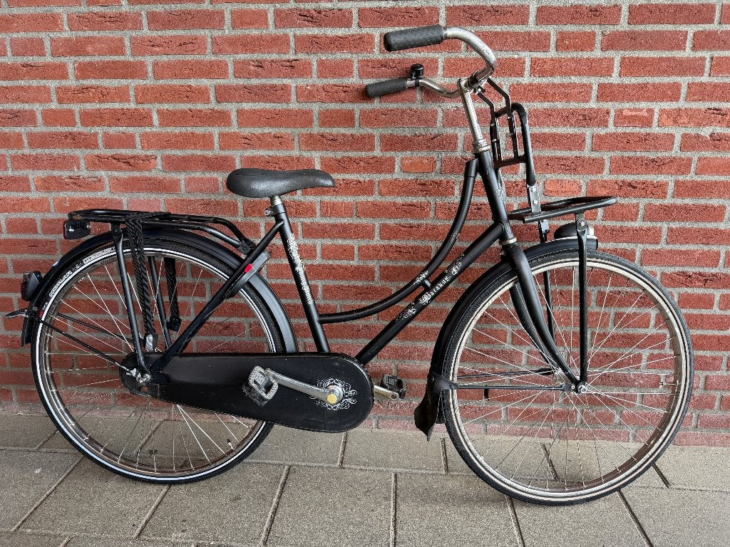 Batavus Young Dutch transportfiets – 26 inch – 48 cm – zwart, 26 inch of meer, Terugtraprem, Batavus, Batavus