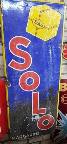 Solo margarine oud emaillen reclame decoratie bord vintage, Verzamelen, Merken en Reclamevoorwerpen, Ophalen, Gebruikt, Info@americansaleshop.nl