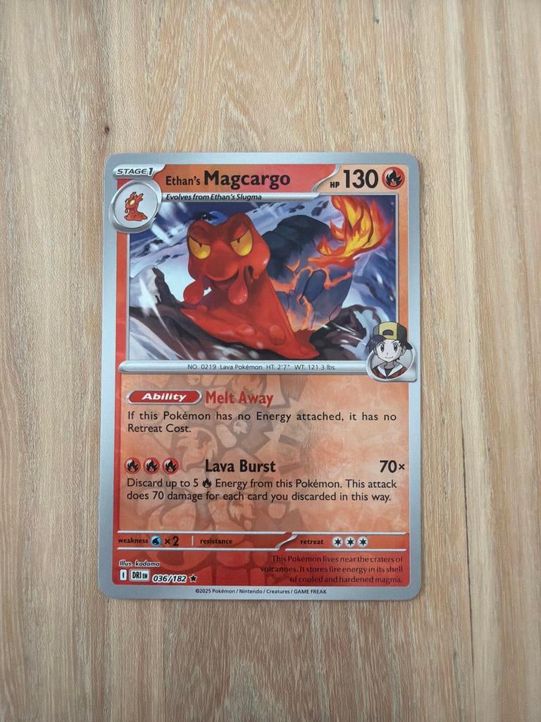 Ethan's Magcargo 036/182 Reverse Holo destined rivals, Ophalen of Verzenden, Nieuw, Losse kaart, Foil