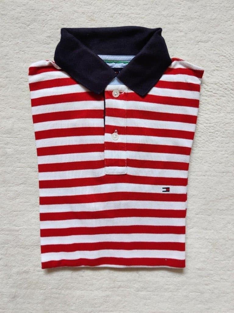 Tommy Hilfiger poloshirt rood/wit maat S/P, Kleding | Heren, Polo's, Overige kleuren, Tommy Hilfiger, Ophalen of Verzenden, Zo goed als nieuw