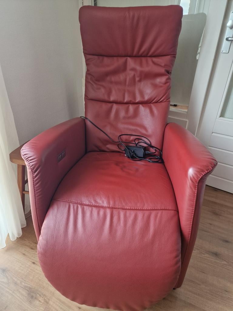 Elektrisch verstelbare relaxstoel van echt leer, Ophalen, Gebruikt, Modern, Comfort, Leer