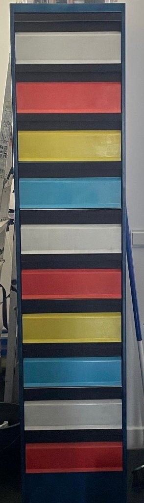 Set van 2x Industrieel Metalen Atal Klapkast, Ophalen, Minder dan 50 cm, Gebruikt, Met klep(pen)