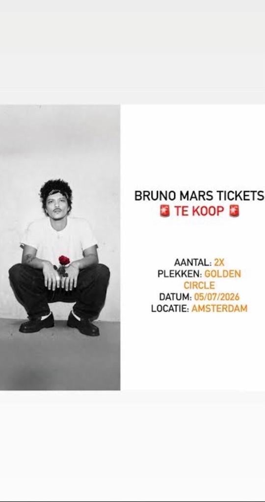 Bruno mars concert golden cirkel, Eén persoon, Juli