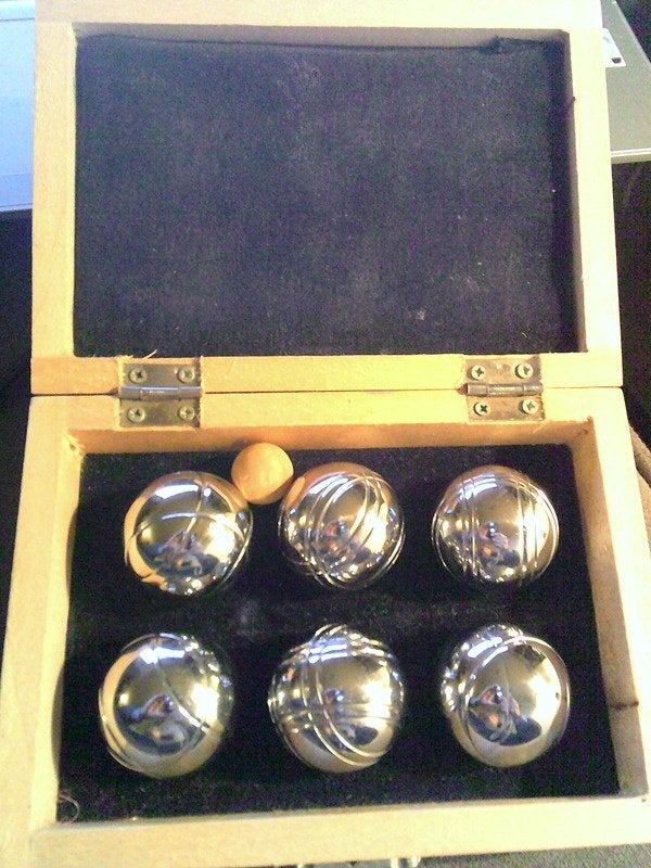 Mini Boules / Pétanque Set – Compleet in Houten Kist 1970–90, Ophalen of Verzenden, Zo goed als nieuw, Overige typen