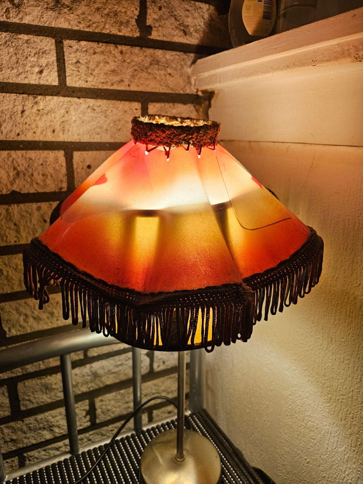 Zeldzame vintage lampenkap met speelkaartmotief, Ophalen of Verzenden
