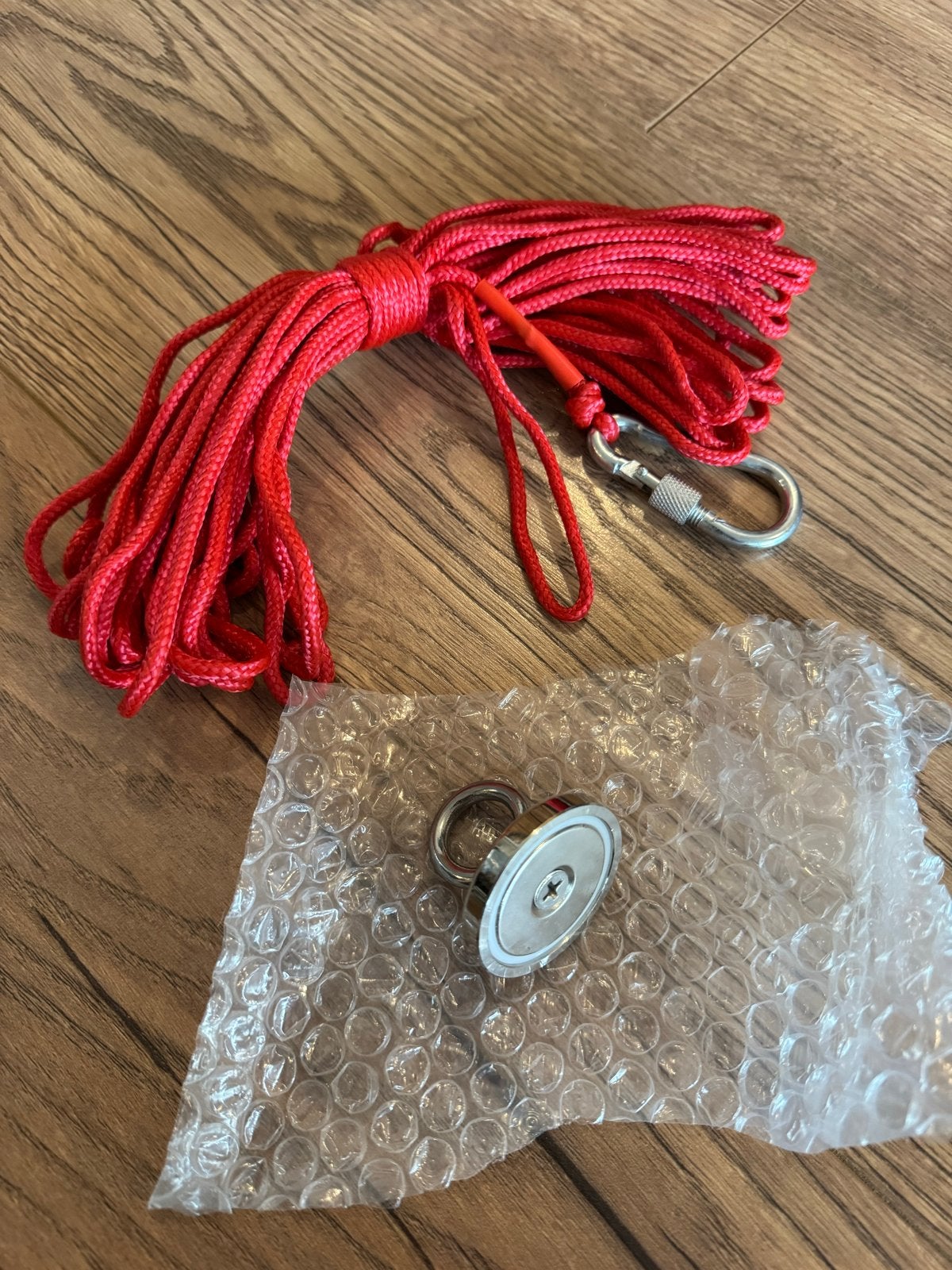 Magneetvissen set - Magneet met touw en karabijnhaak, Ophalen of Verzenden, Nieuw