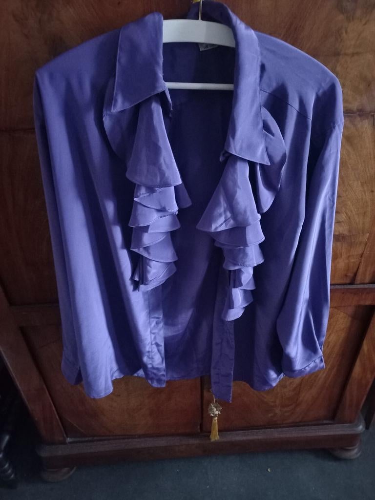 Vintage Paarse blouse 3 Suisses le Chouchou jaren 80, Kleding | Dames, Ophalen of Verzenden, Zo goed als nieuw, Paars