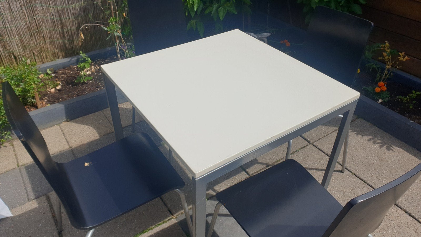 Tafel en 4 Ikea stolen ., Ophalen of Verzenden, Rechthoekig, Hout