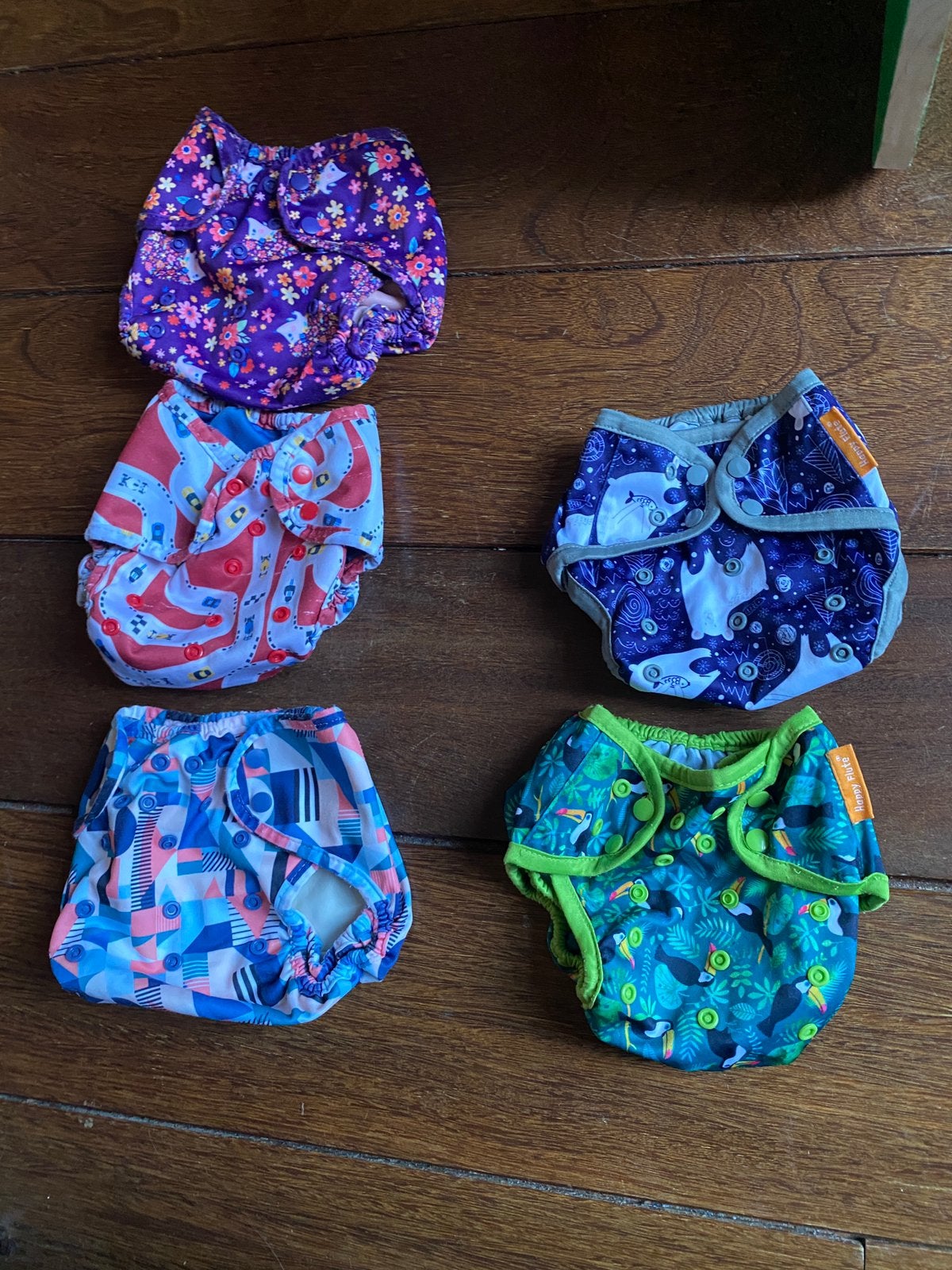 5 overbroekjes - happy flute en button diaper maat 1, Ophalen of Verzenden, Gebruikt