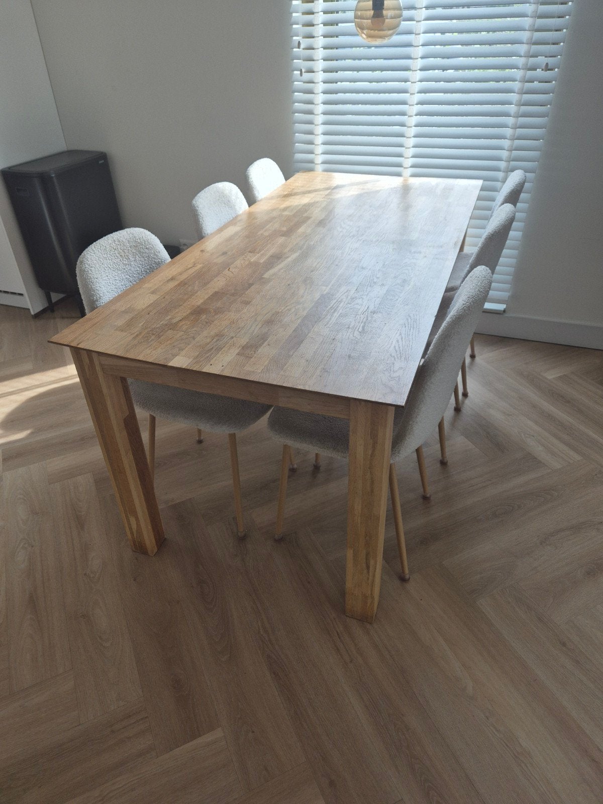 Eettafel 180x85 cm met gratis stoelen, Ophalen, Gebruikt, 200 cm of meer, 50 tot 100 cm