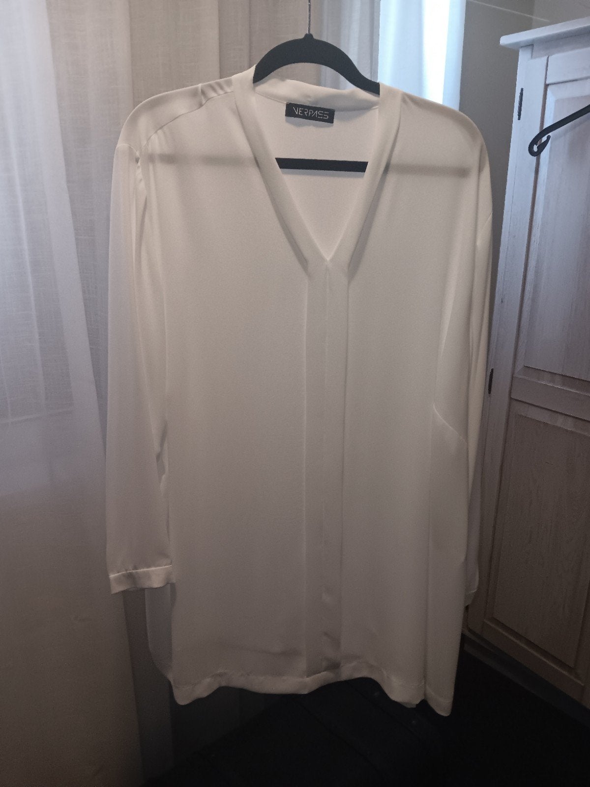 Te Koop: VERPASS Blouse,  mt. 50/52. Ivoorwit. (J-119), Kleding | Dames, Verpass, Ophalen of Verzenden, Zo goed als nieuw, Blouse of Tuniek