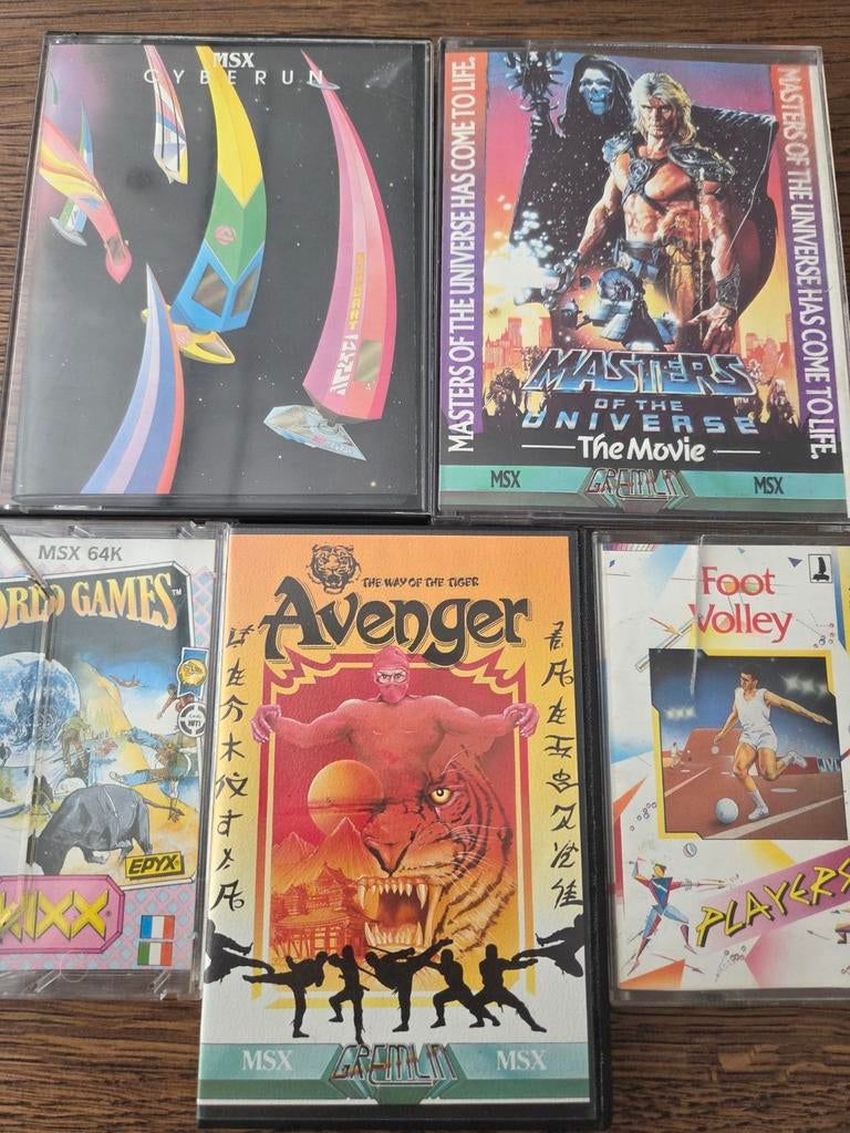 MSX 64K Games: Cyberun, Masters of the Universe, World Games, Spelcomputers en Games, Games | Overige, Ophalen, Gebruikt, Overige genres