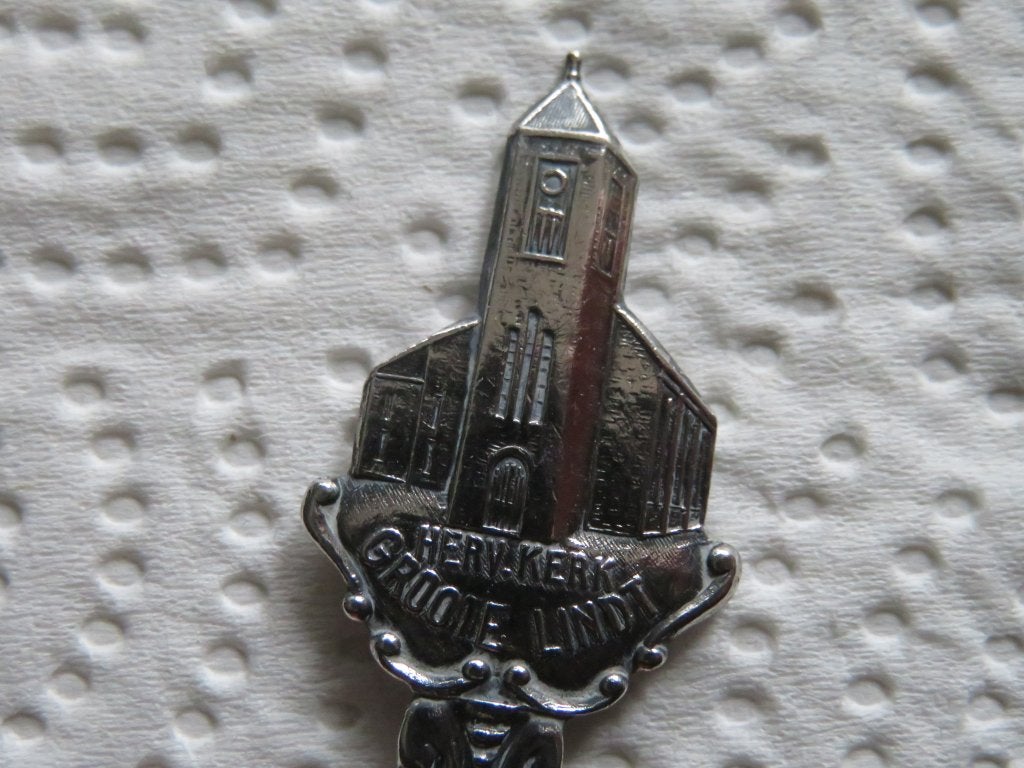 Verzilverd Lepeltje Hervormde Lindtse Kerk te Groote Lindt, Overige materialen, Gebruikt, Verzenden, Verzilverd