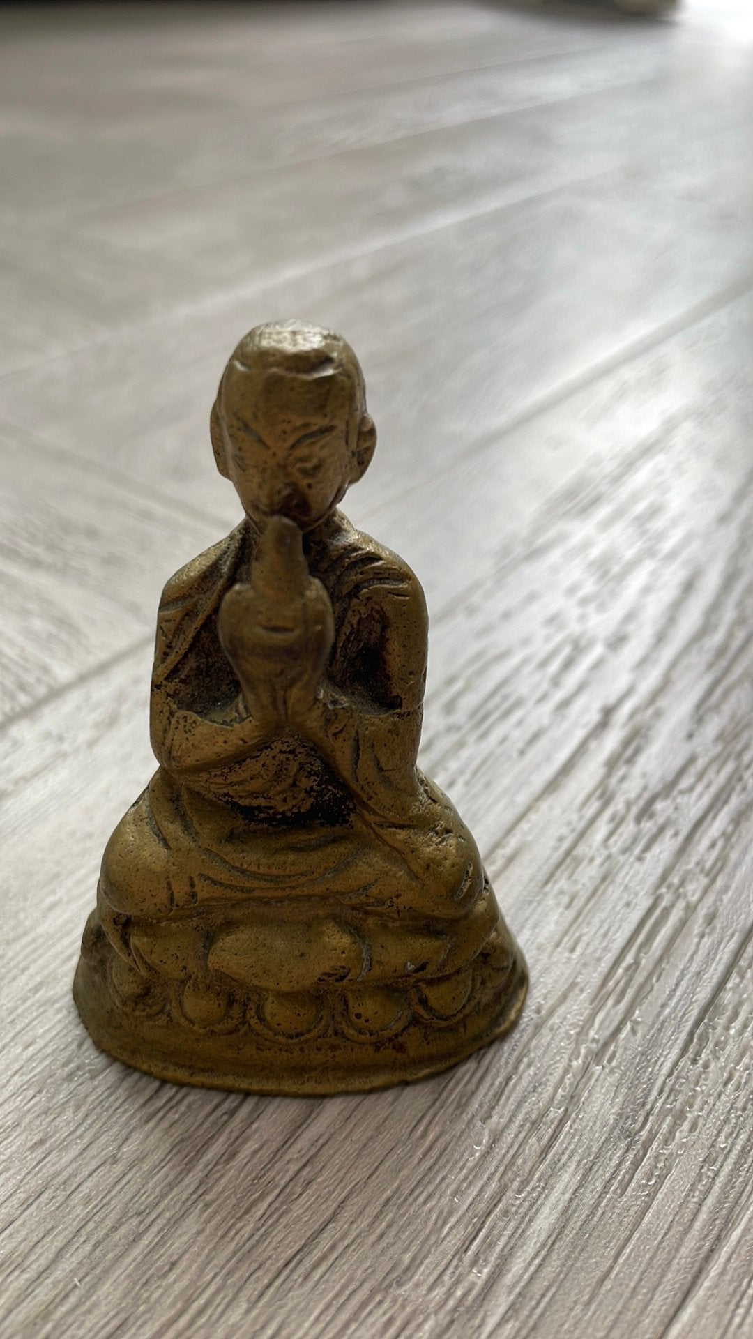 Vintage Boeddha beeldje in meditatiehouding, Antiek en Kunst, Antiek | Koper en Brons, Ophalen of Verzenden, Brons
