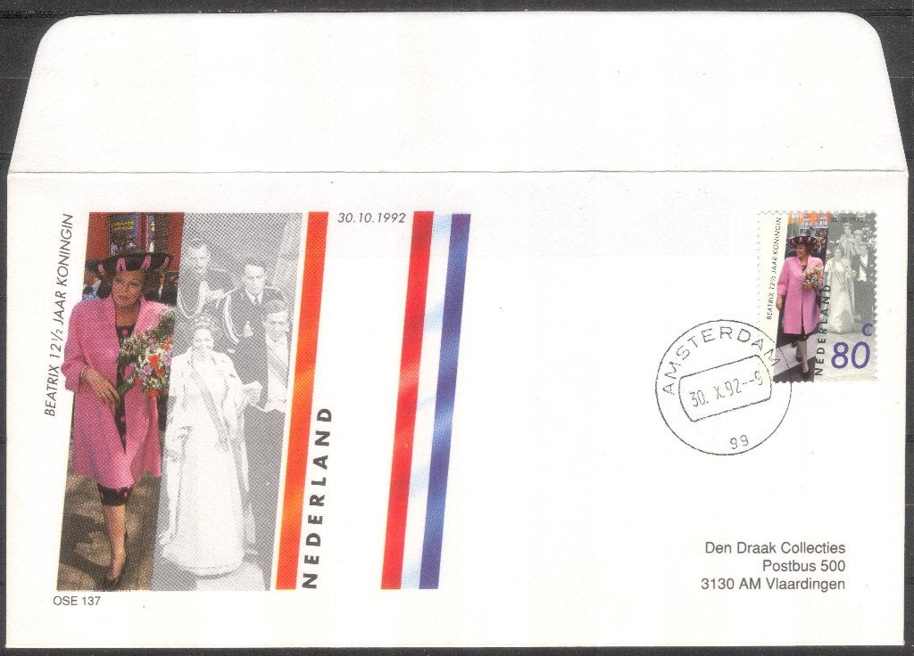 OSE137 - Beatrix 12½ jaar koningin 1992, Postzegels en Munten, Brieven en Enveloppen | Nederland, Verzenden, Envelop