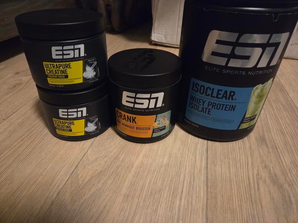 ESN Gym Pakket: Creatine, Pre-Workout, Isoclear + Shaker, Sport en Fitness, Gezondheidsproducten en Wellness, Ophalen of Verzenden