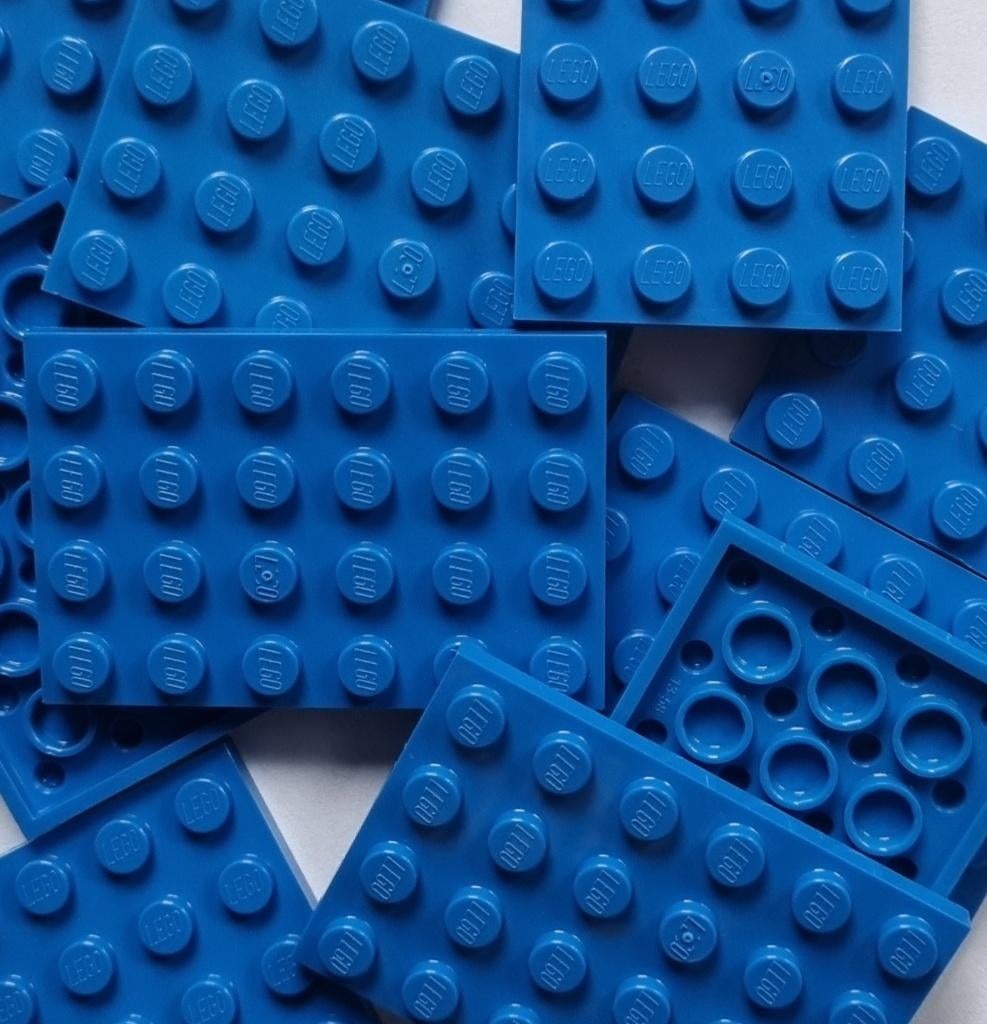Lego 4x6 plate, Blue (per 10), Ophalen of Verzenden, Nieuw, Losse stenen, Lego