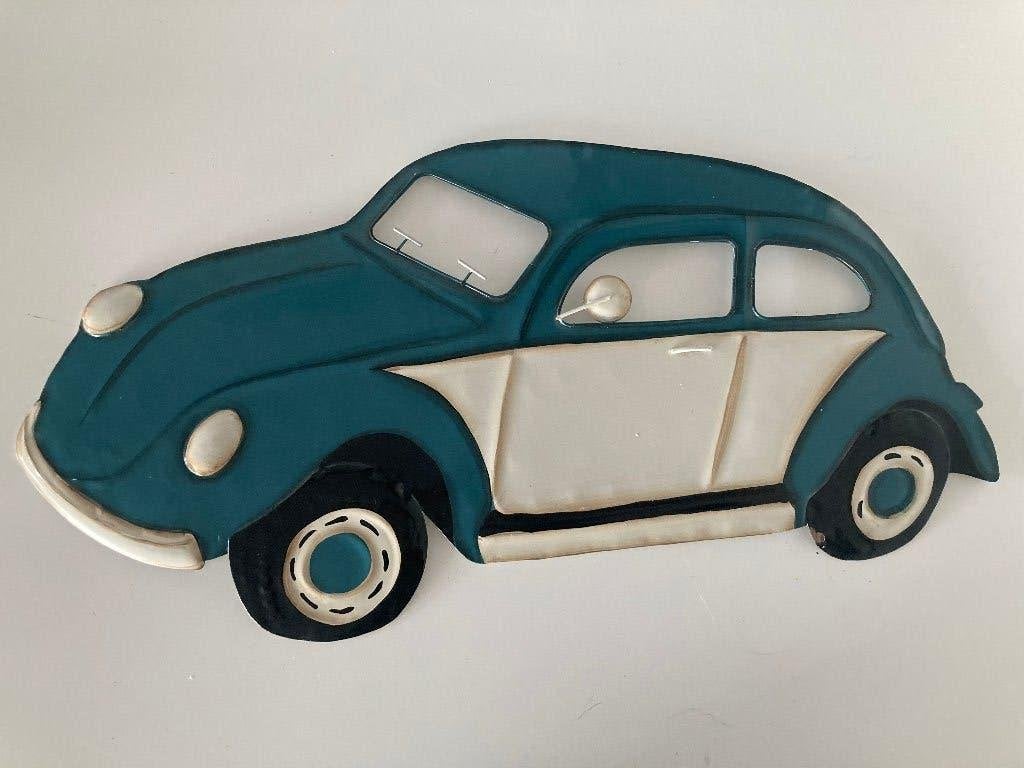 Nieuw metalen wanddecoratie VW Kever auto - 60x30 cm, Metaal, 30 cm, Ophalen of Verzenden, Met ophangsysteem