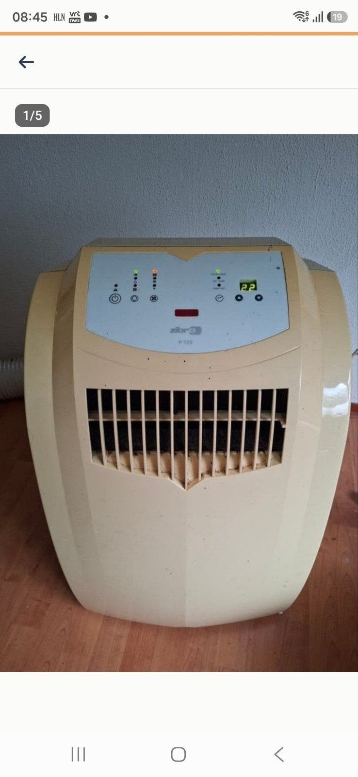 Zibro P122 Mobiele Airco - Koelen en Ontvochtigen, Ophalen, Gebruikt, Minder dan 60 m³, 3 snelheden of meer