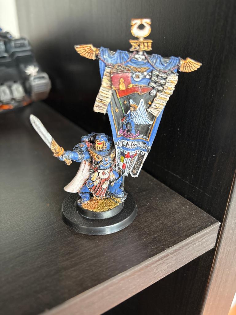 Space Marine Ancient met Banier - Warhammer 40K, Ophalen of Verzenden, Gebruikt