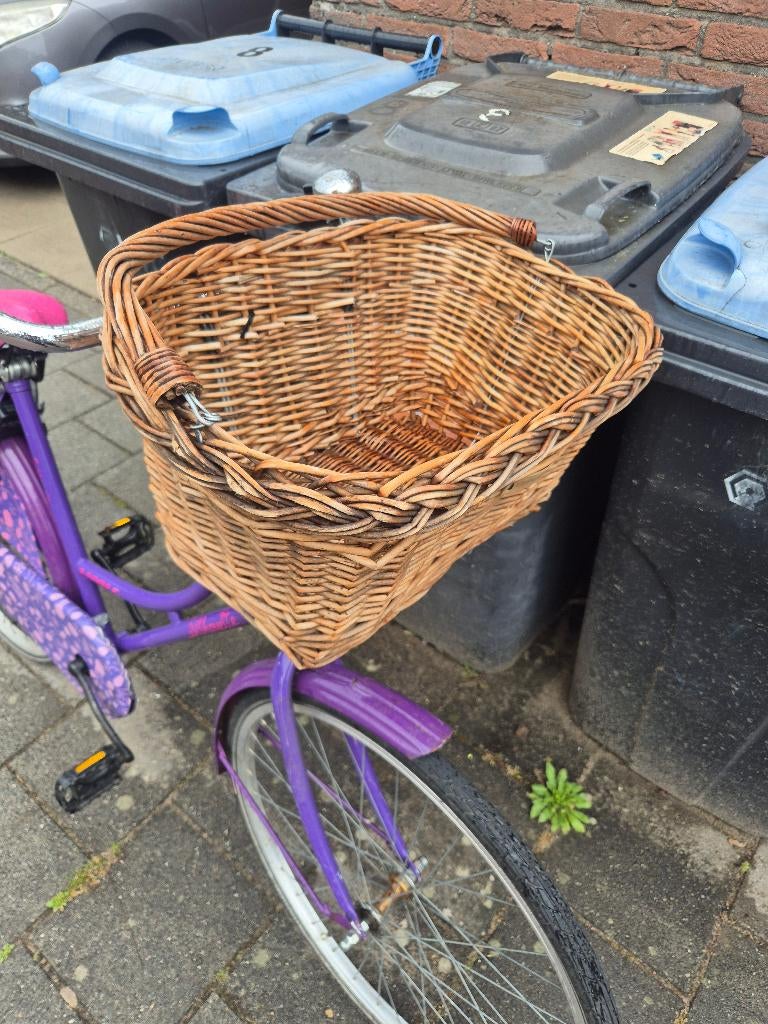 Rieten fietsmand, Fietsen en Brommers, Ophalen, Zo goed als nieuw, Fietsmand, Basil