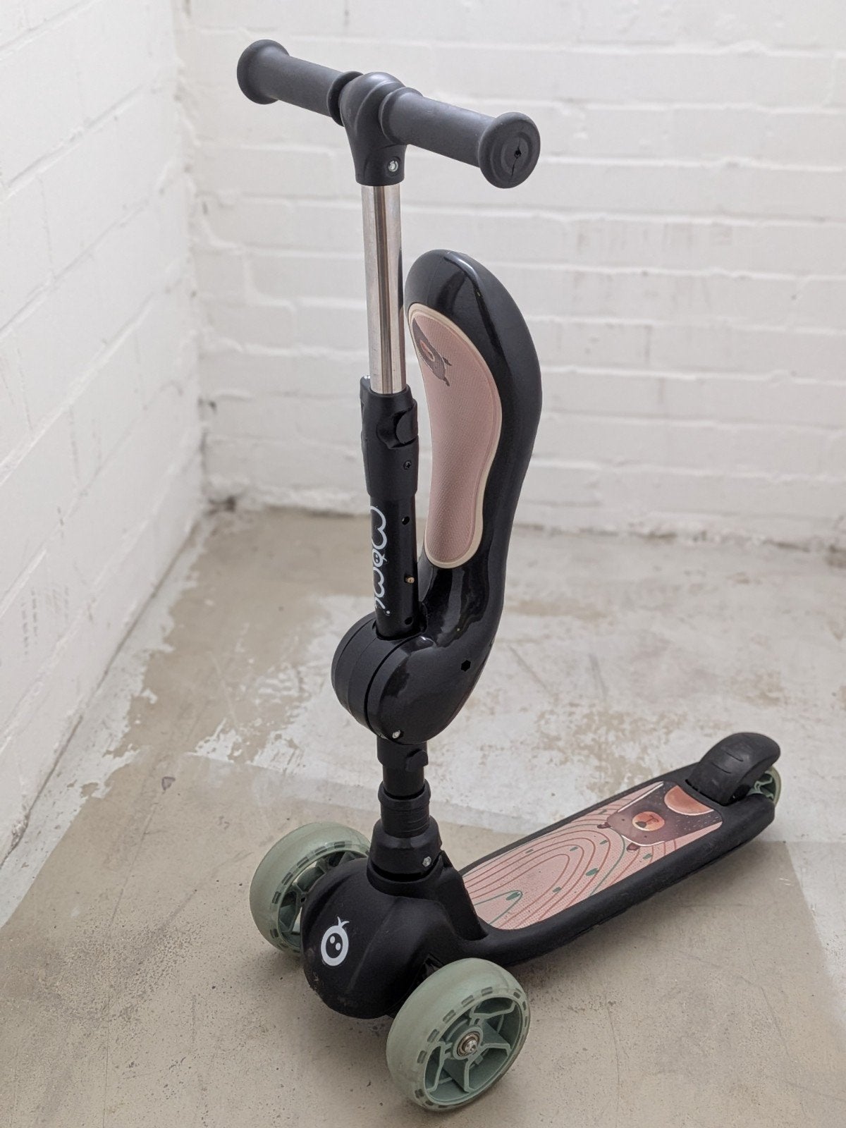 Scoot & Ride 2-in-1 step / zitstep, zwart, verstelbaar, Fietsen en Brommers, Steps, Ophalen, Zo goed als nieuw, Gewone step