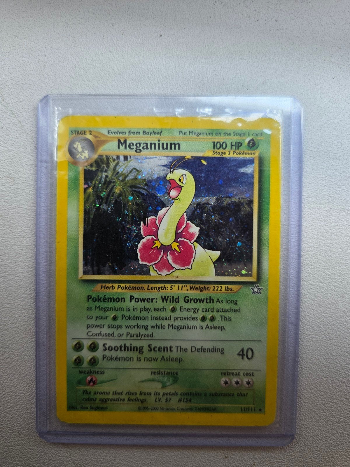 Pokémon Kaart: Meganium (Neo Genesis 11/111) Holo, Hobby en Vrije tijd, Verzamelkaartspellen | Pokémon, Ophalen, Gebruikt, Losse kaart
