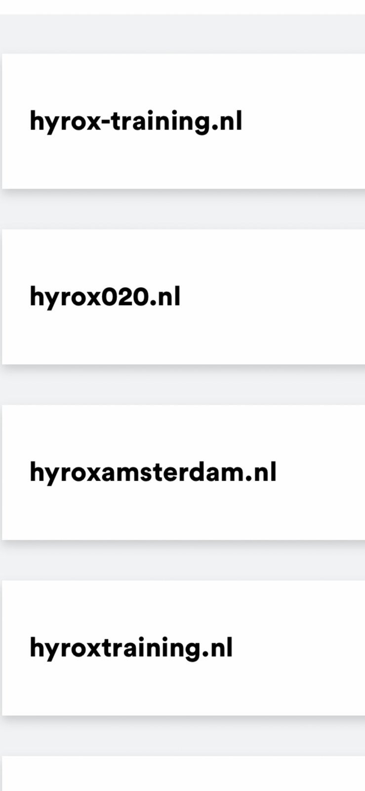 Hyrox domeinnamen domeinnaam buitencategorie, Zakelijke goederen