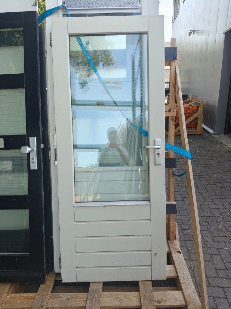 Witte buitendeur groot glasvlak | 93x201,5 | 57, Gebruikt, 80 tot 100 cm, Ophalen of Verzenden, Buitendeur