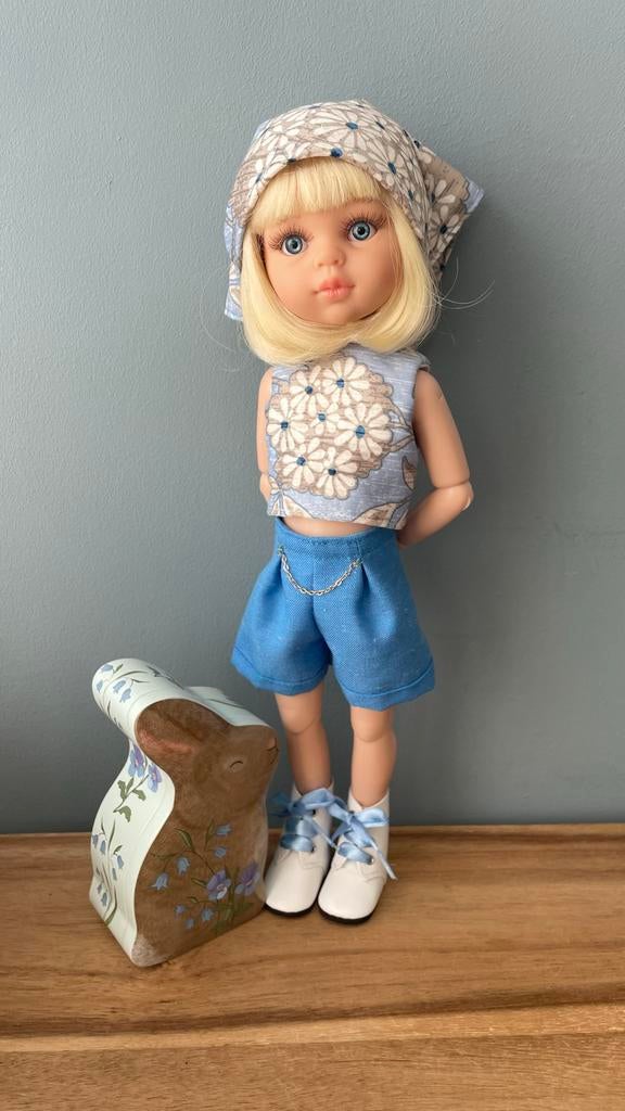 Zomersetje voor Paola Reina pop - Top, korte broek & bandana, Kinderen en Baby's, Speelgoed | Poppen, Ophalen of Verzenden, Nieuw