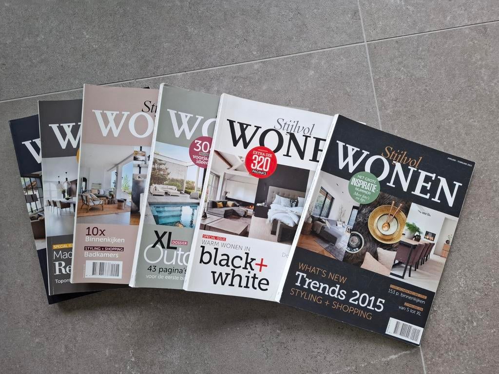 6x Stijlvol wonen tijdschrift magazine 2015, Boeken, Ophalen of Verzenden, Zo goed als nieuw, Interieur en Design