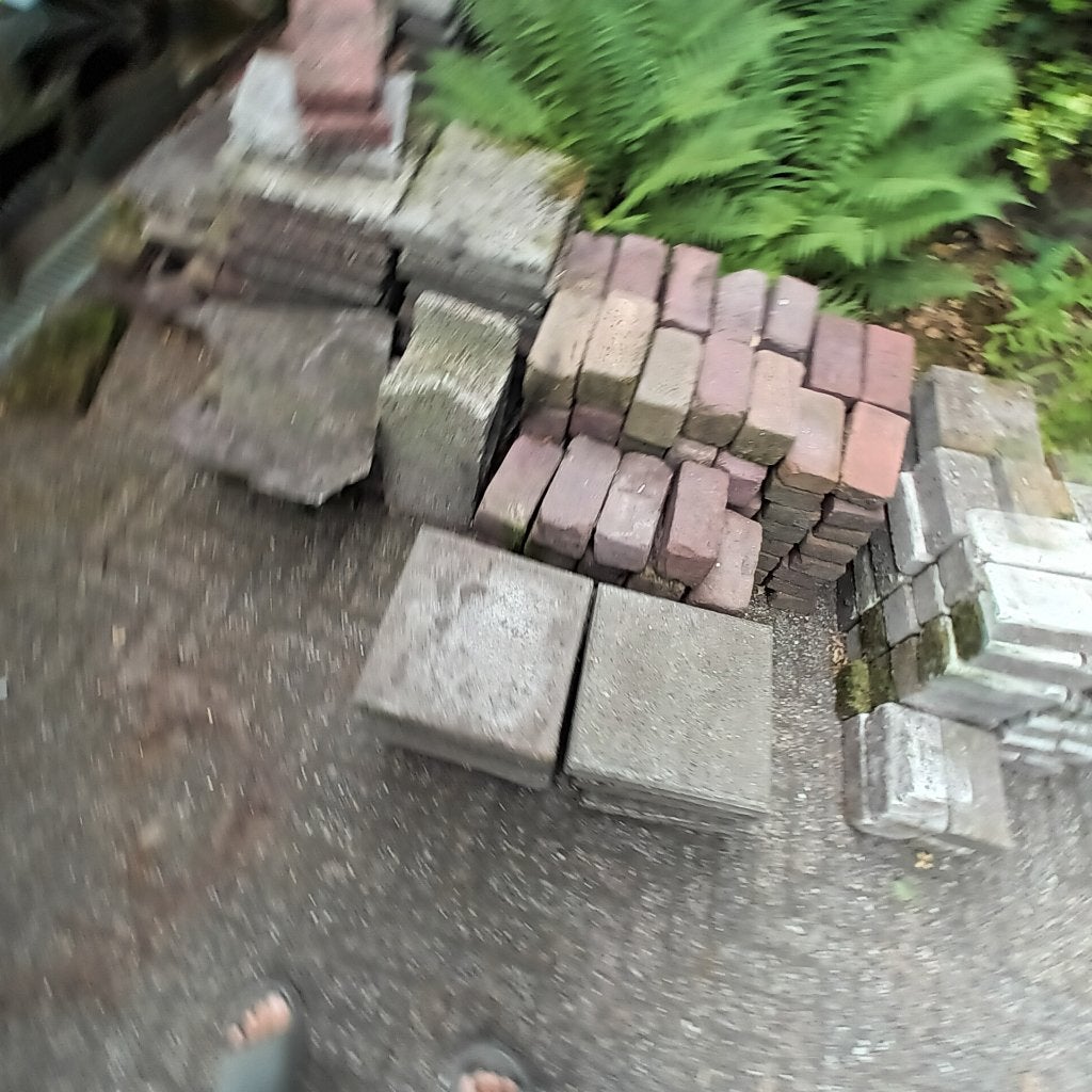 tegels, Ophalen, Gebruikt, Beton, Terrastegels