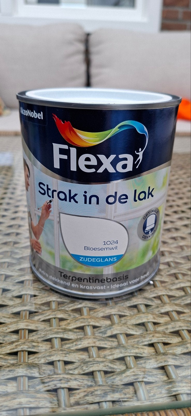 Flexa Strak in de Lak Zijdeglans Bloesemwit 0,75L, Ophalen, Wit, Nieuw, Lak
