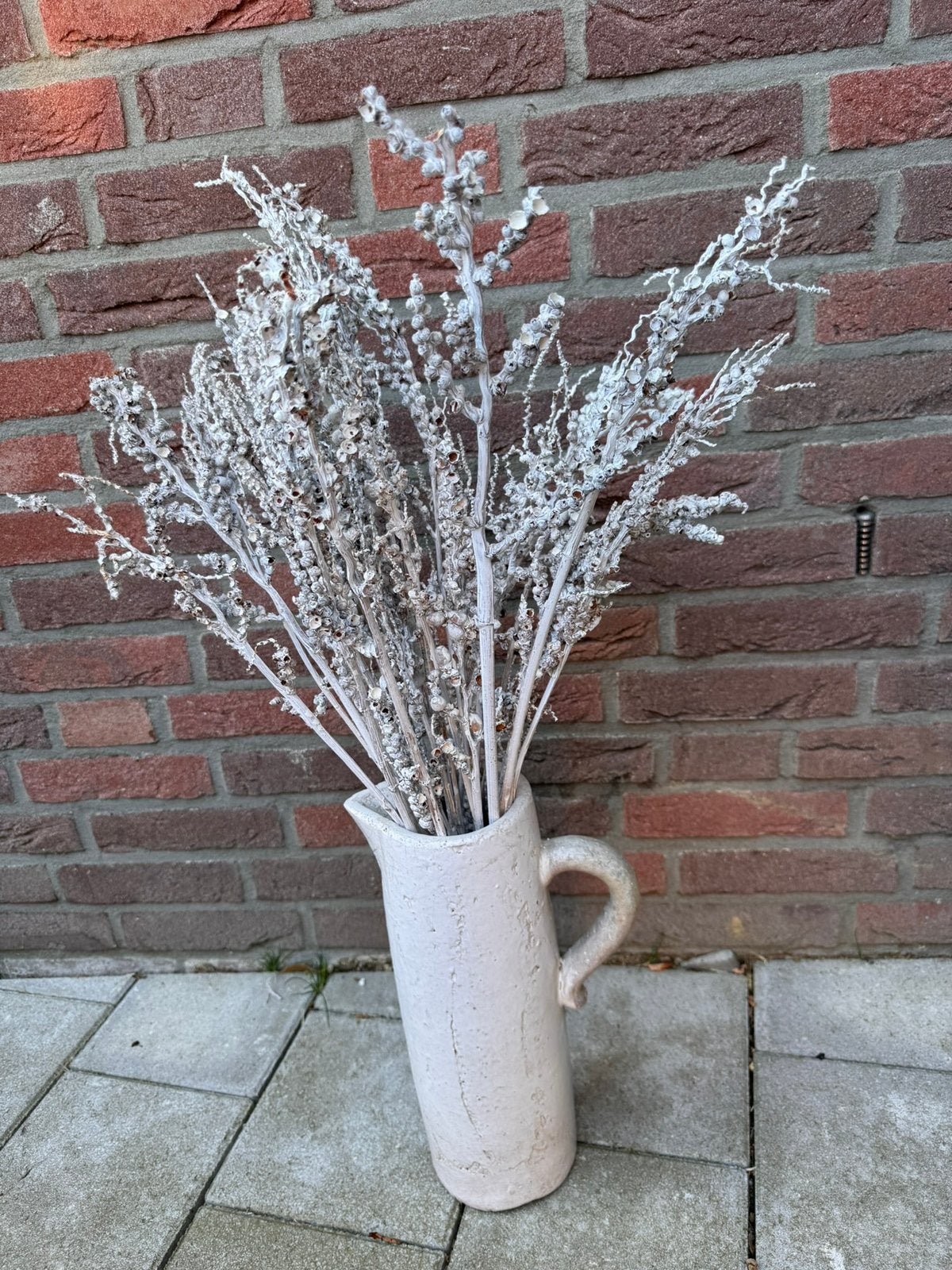 Leuke witte brocante vaas, Huis en Inrichting, Woonaccessoires | Vazen, Ophalen, Zo goed als nieuw