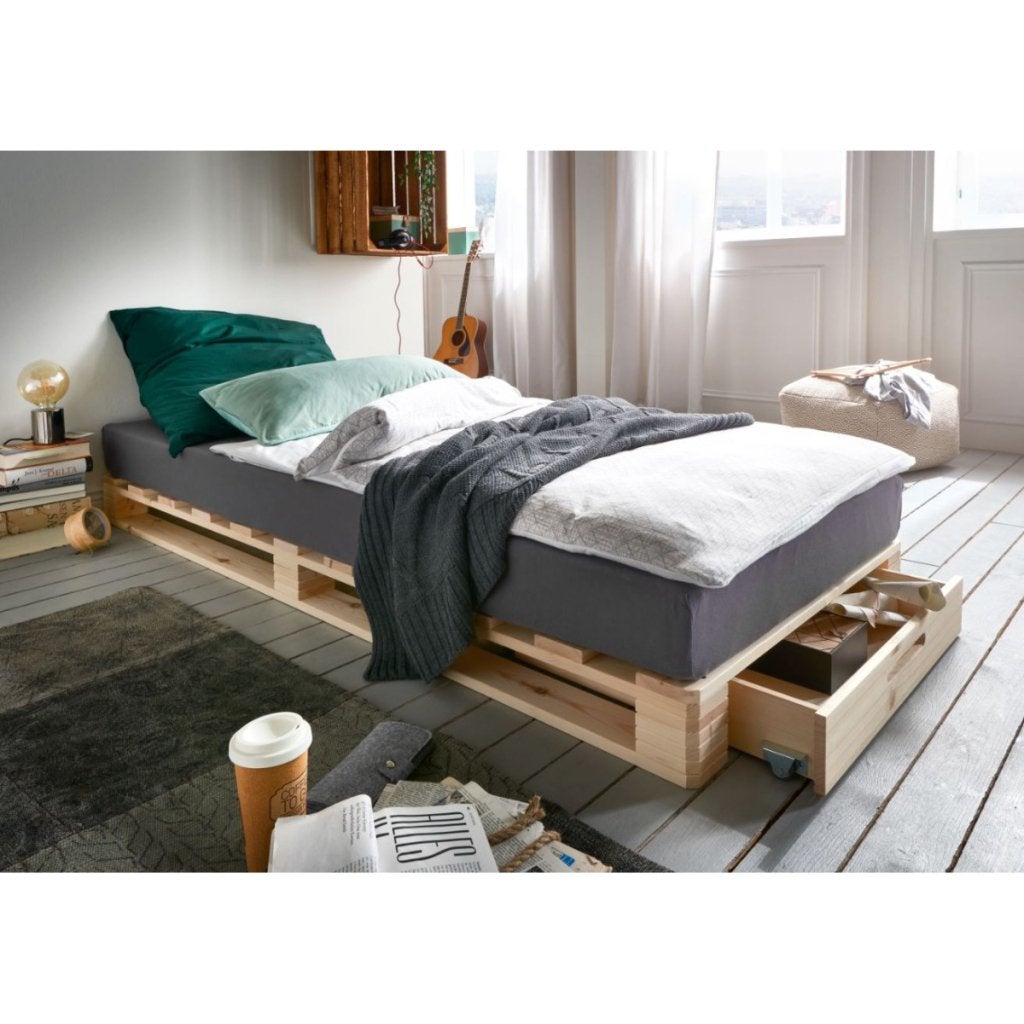 Pallet 1-persoonsbed - Naturel, Niet ingevuld, Niet ingevuld, Niet ingevuld