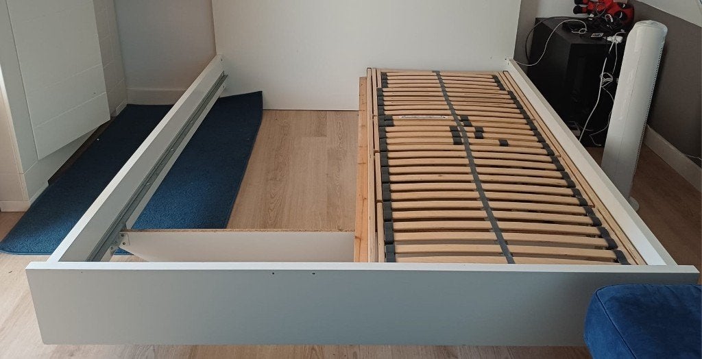 Wit 2 persoons bed elektrisch in hoogte verstelbaar, Huis en Inrichting, Ophalen, Wit, Tweepersoons, 180 cm