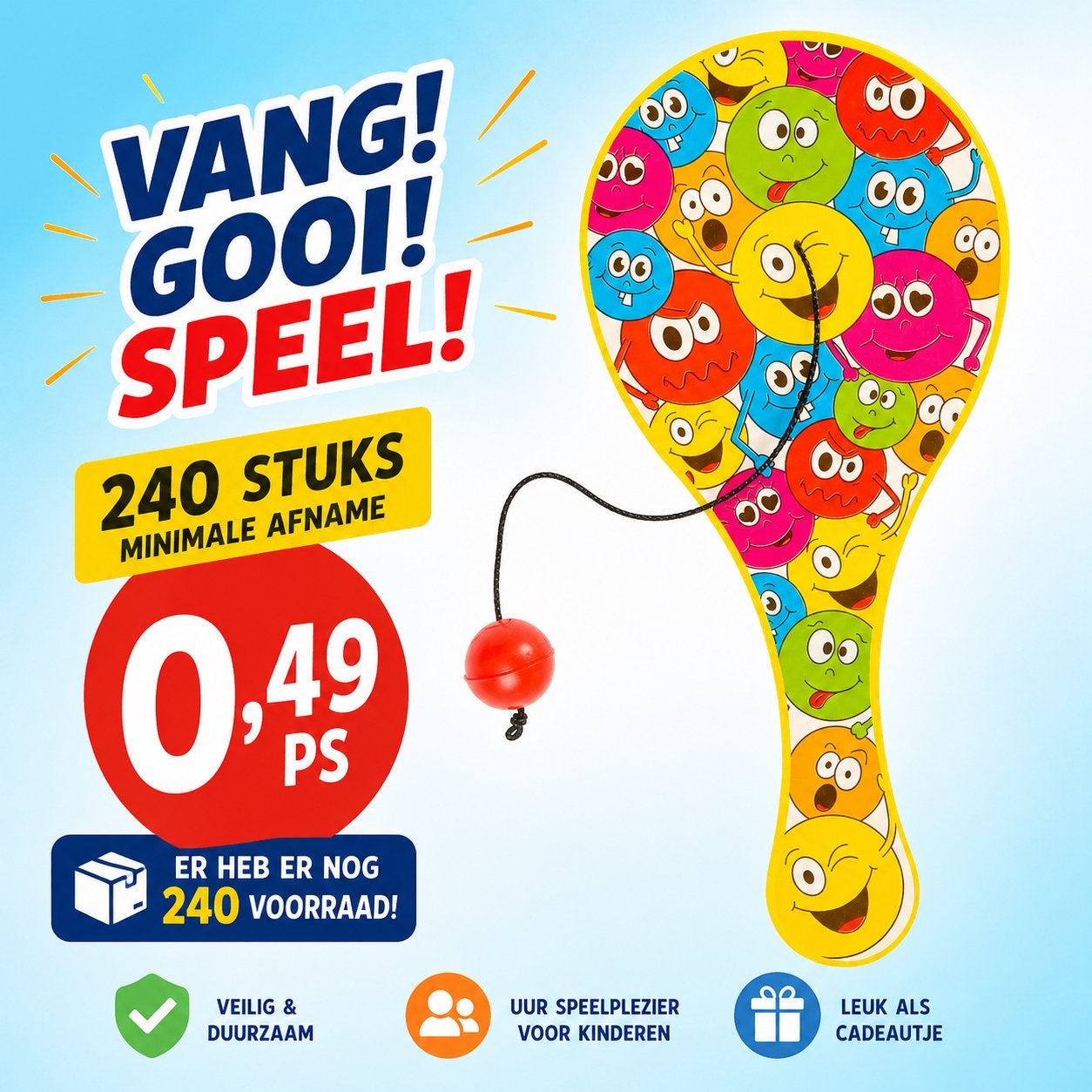 Partijhandel Vang Gooi Speel Set - 240 stuks, Kinderen en Baby's, Speelgoed | Overig, Ophalen of Verzenden, Nieuw, Jongen of Meisje